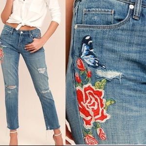 BLANKNYC embroidered rose girlfriend crop 27